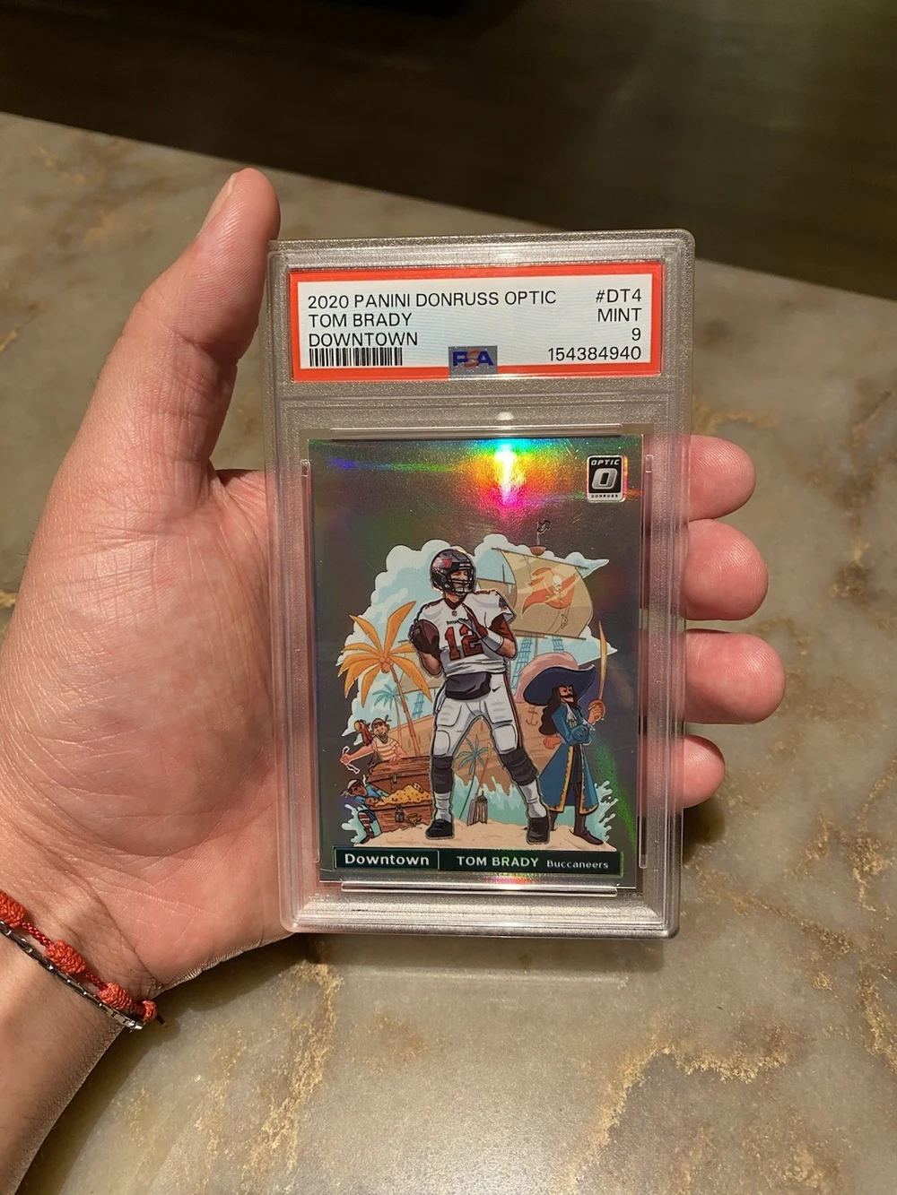 Tom Brady #DT-4 2020 Donruss Optic Football Downtown PSA 9 front