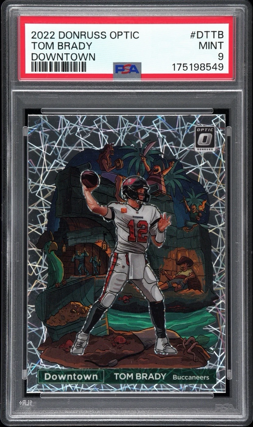 Tom Brady #DT-TB 2022 Donruss Optic Football Downtown PSA 9 front