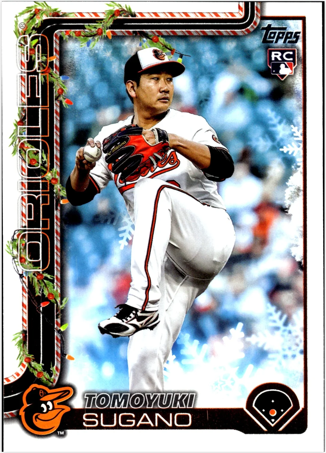 Tomoyuki Sugano 2025 Topps Holiday #H137 baseball rookie card - Front