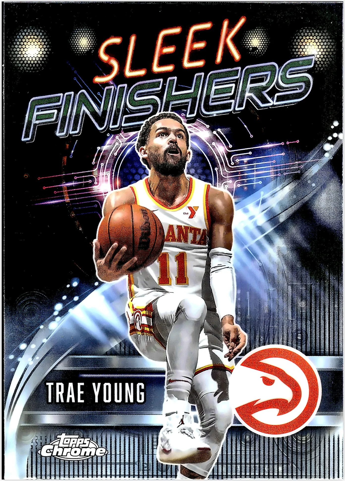 Trae Young 2025-26 Topps Chrome #SF-20 Sleek Finishers basketball card - Front