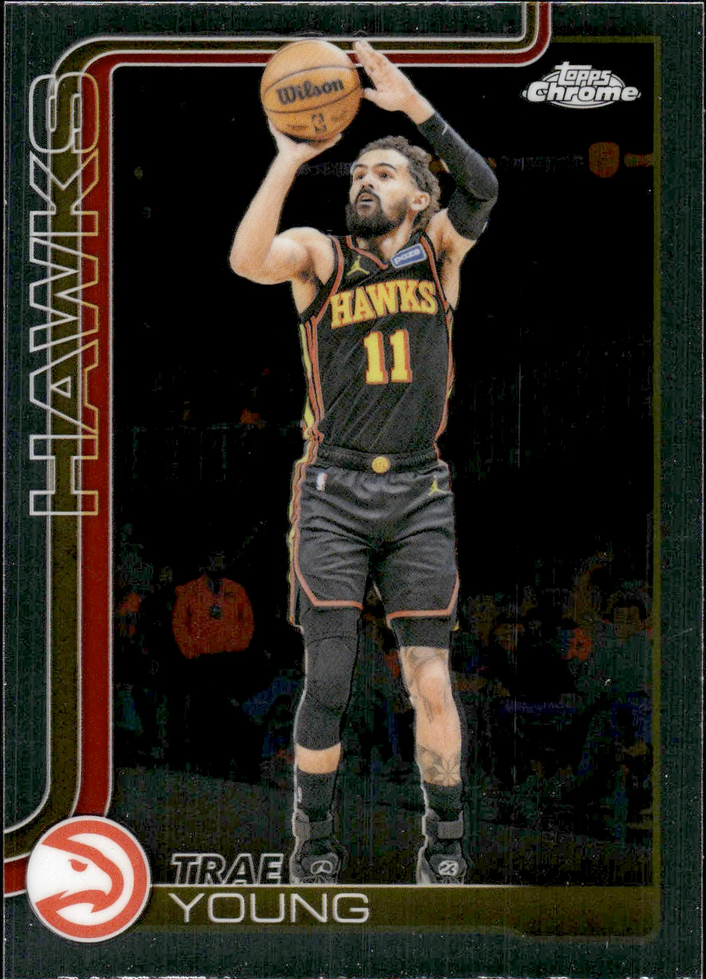 Trae Young #36 2025 Topps Chrome Update Basketball basketball card - Front