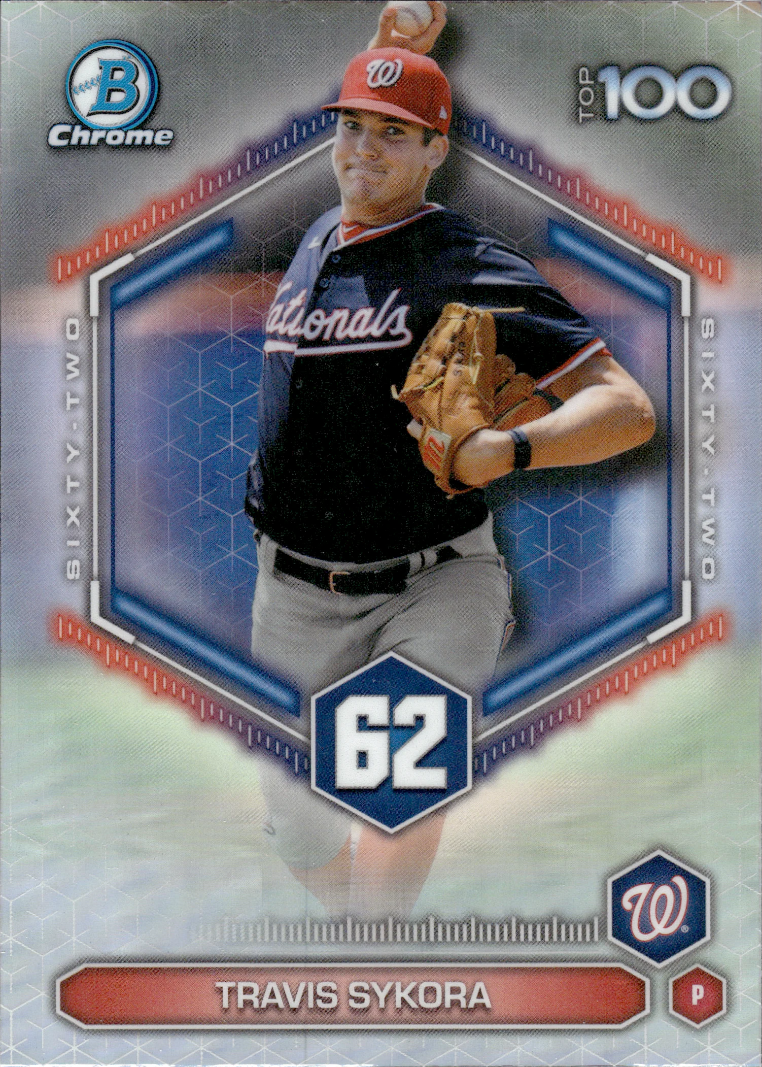 Travis Sykora #BTP-62 2026 Topps Bowman Chrome Baseball Top 100 baseball card - Front