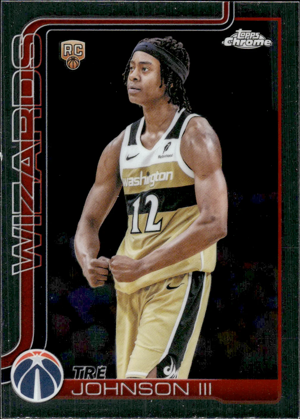 Tre Johnson III #156 Rookie Card 2025 Topps Chrome Update Basketball basketball rookie card - Front
