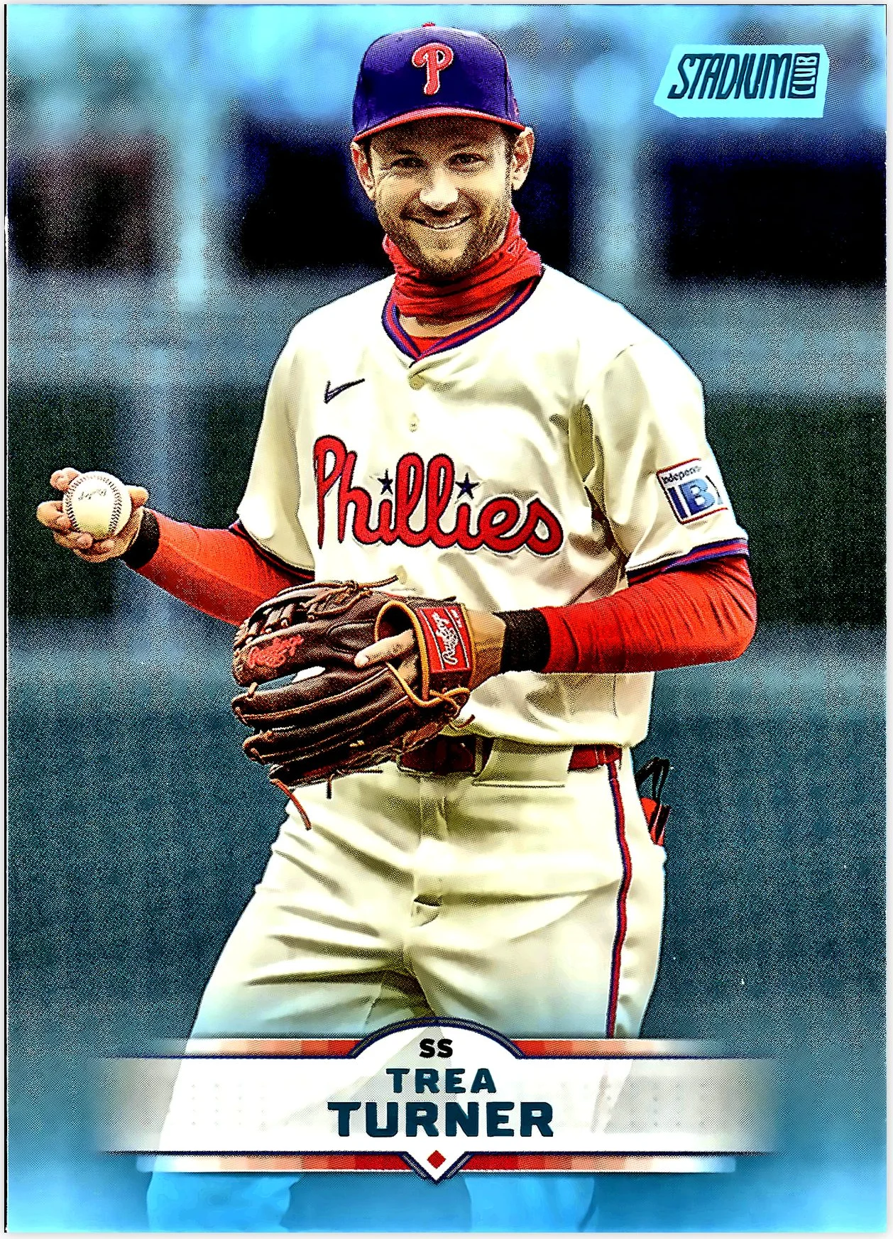 Trea Turner 2025 Stadium Club #132 Light Blue Foil baseball card - Front