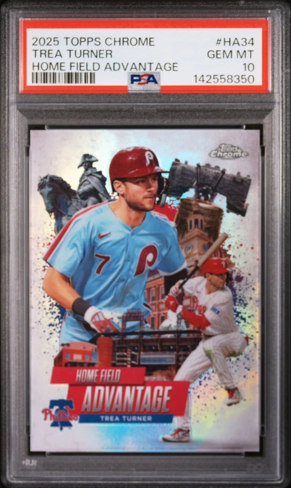 Trea Turner #HA-34 2025 Topps Chrome Baseball Home Field Advantage front