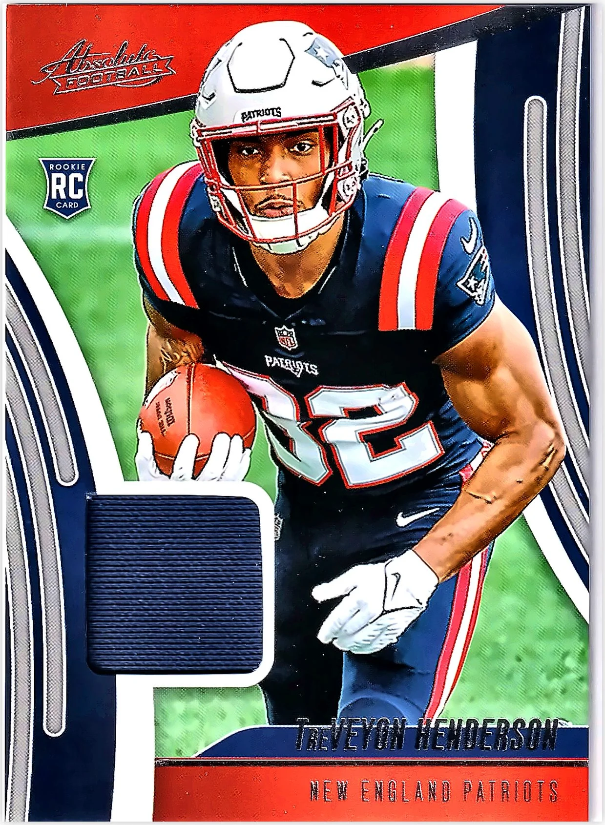 TreVeyon Henderson 2025 Panini Absolute #ARM-THN Absolute Rookie Materials football card - Front