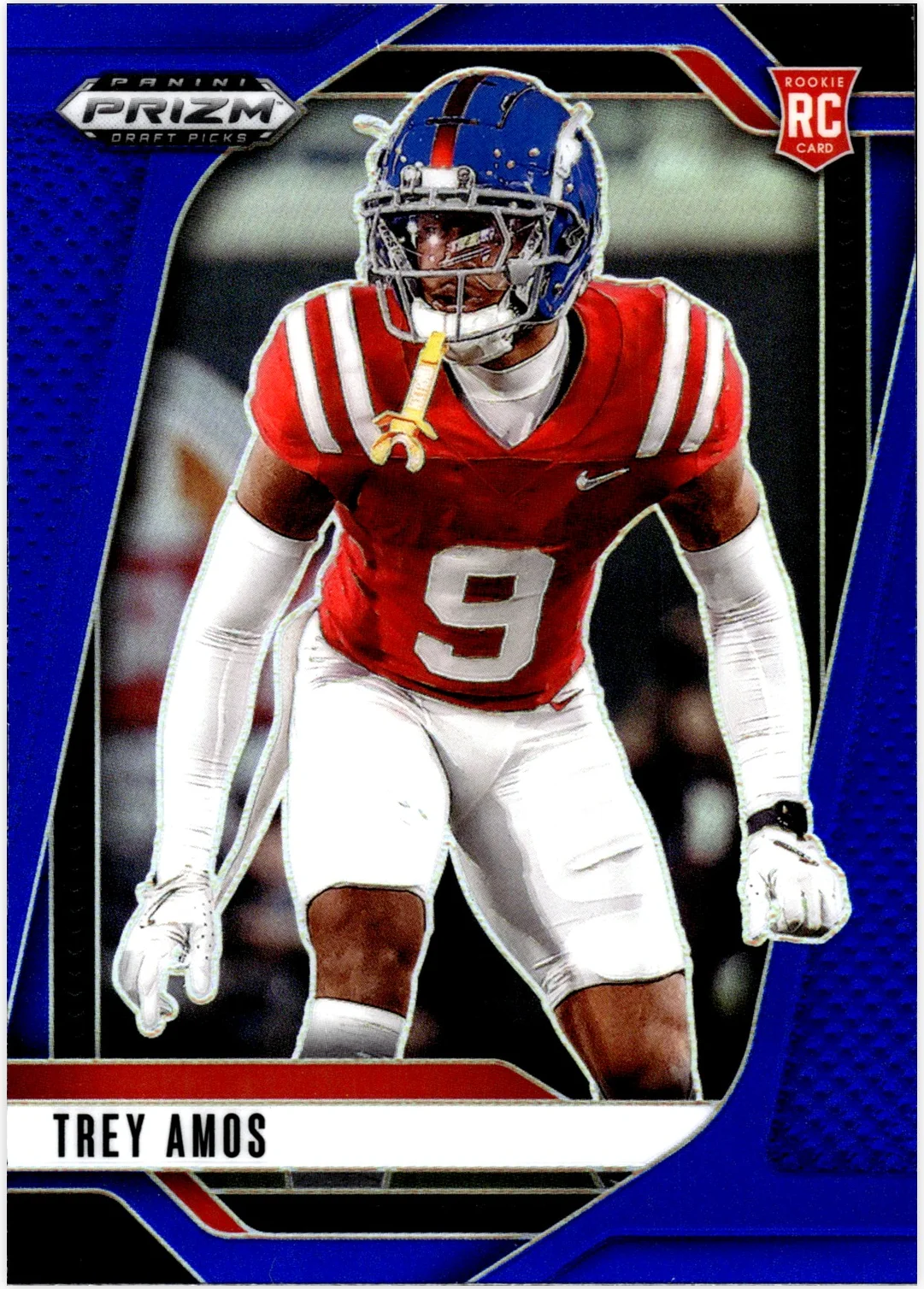 Trey Amos Rookie Card 2025 Panini Prizm Draft Picks #89 Prizms Blue football rookie card - Front