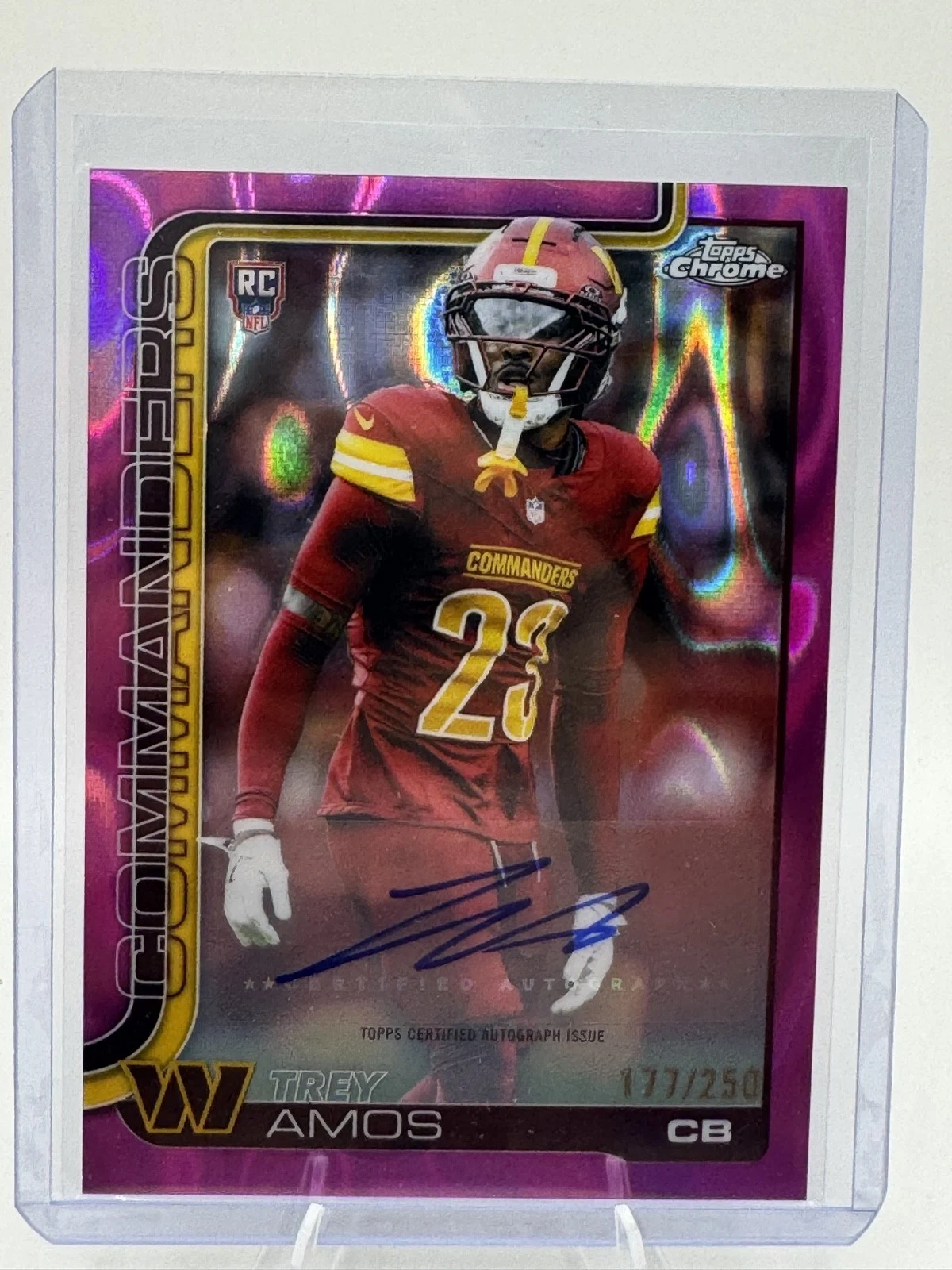 Trey Amos 2025 Topps Chrome Football card
