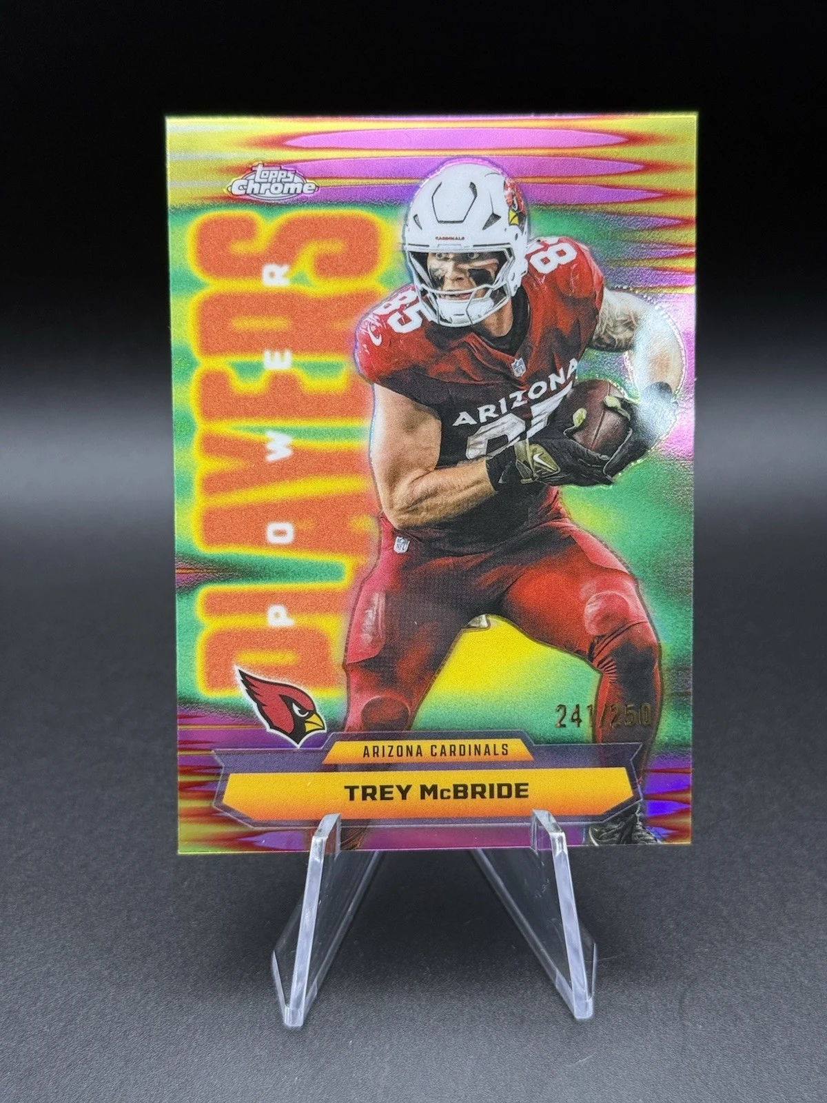 Trey McBride 2025 Topps Chrome Football card