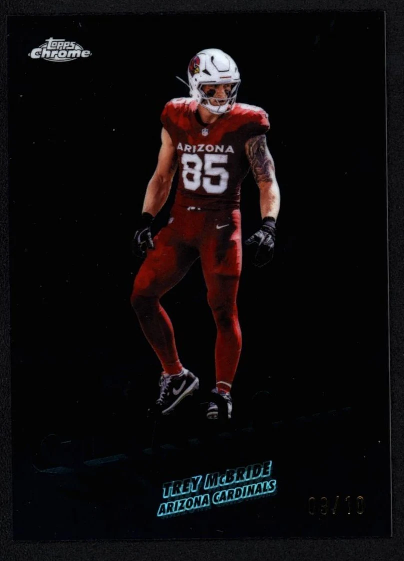 Trey McBride 2025 Topps Chrome Football card