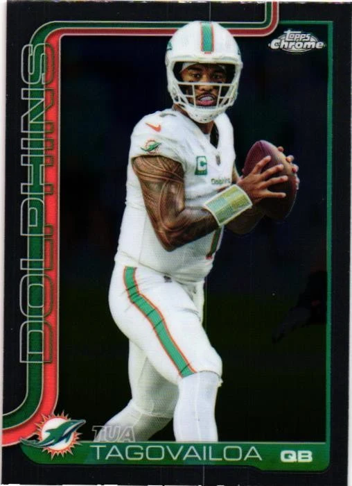 Tua Tagovailoa 2025 Topps Chrome Football card
