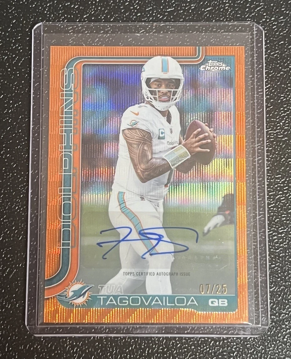 Tua Tagovailoa 2025 Topps Chrome Football card