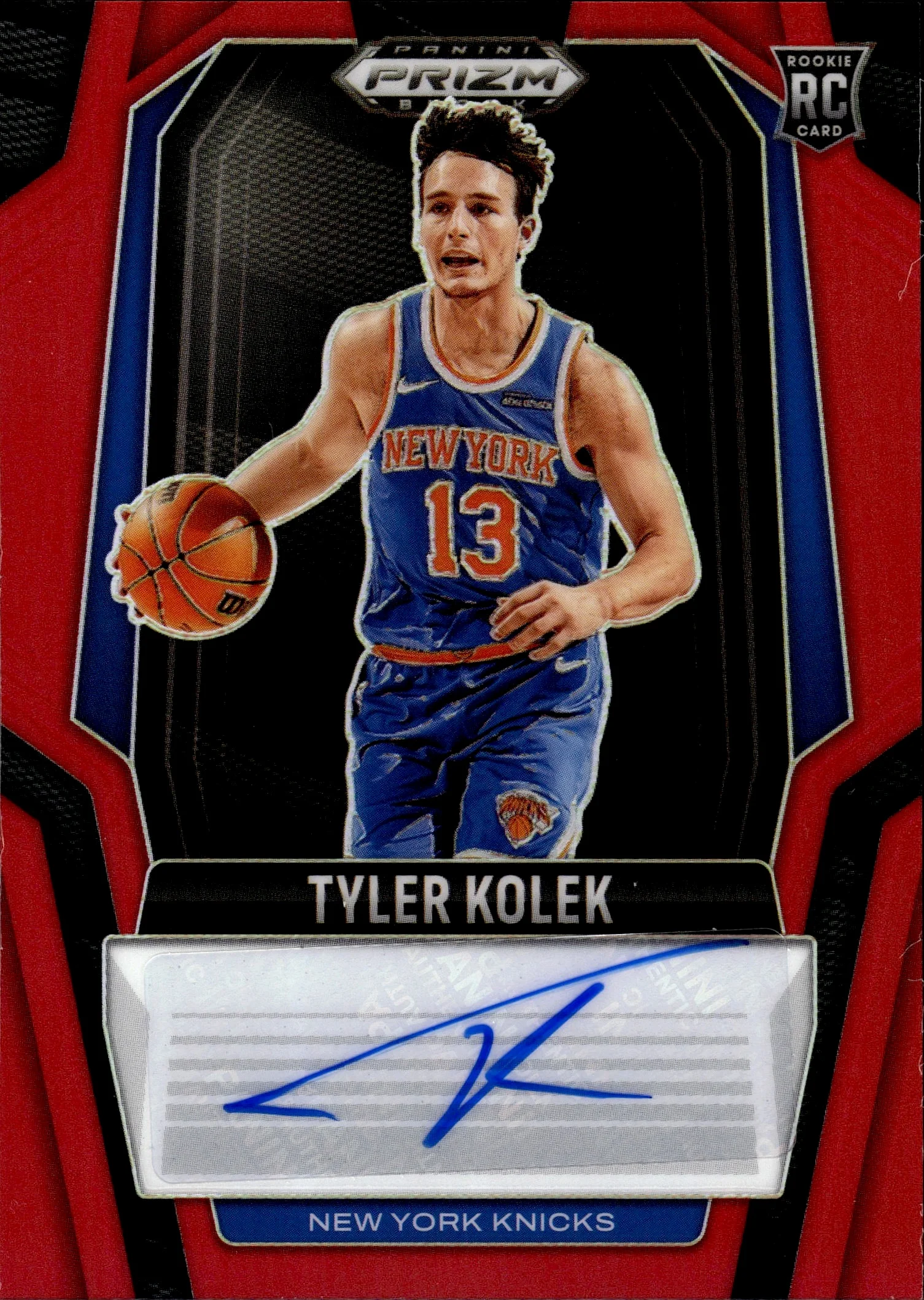 Tyler Kolek 2024-25 Prizm Black #RS-KOL Rookie Signatures Red Prizms basketball card - Front