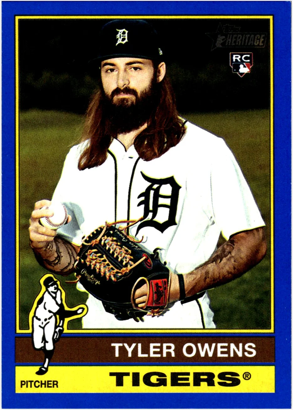 Tyler Owens Rookie Card 2025 Topps Heritage #522 Dark Blue Border baseball rookie card - Front