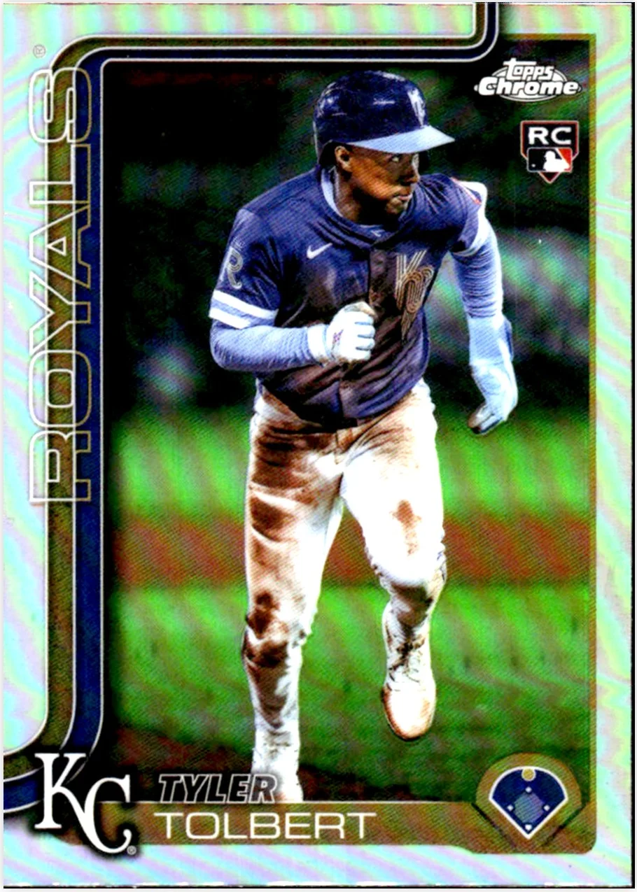 Tyler Tolbert Rookie Card 2025 Topps Chrome Update #USC98 Refractors baseball rookie card - Front