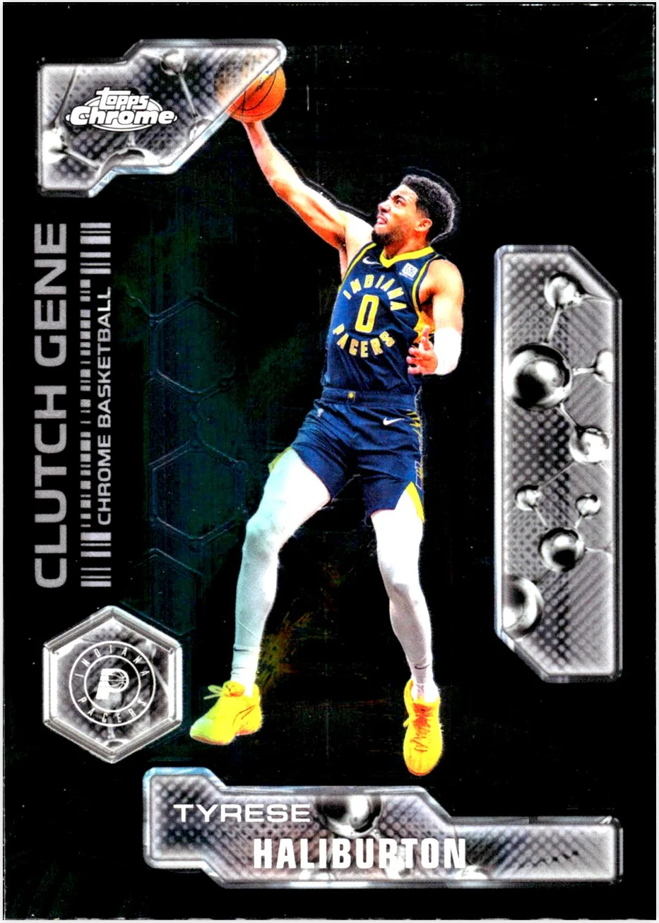 Tyrese Haliburton 2025-26 Topps Chrome #CG-7 Clutch Gene basketball card - Front