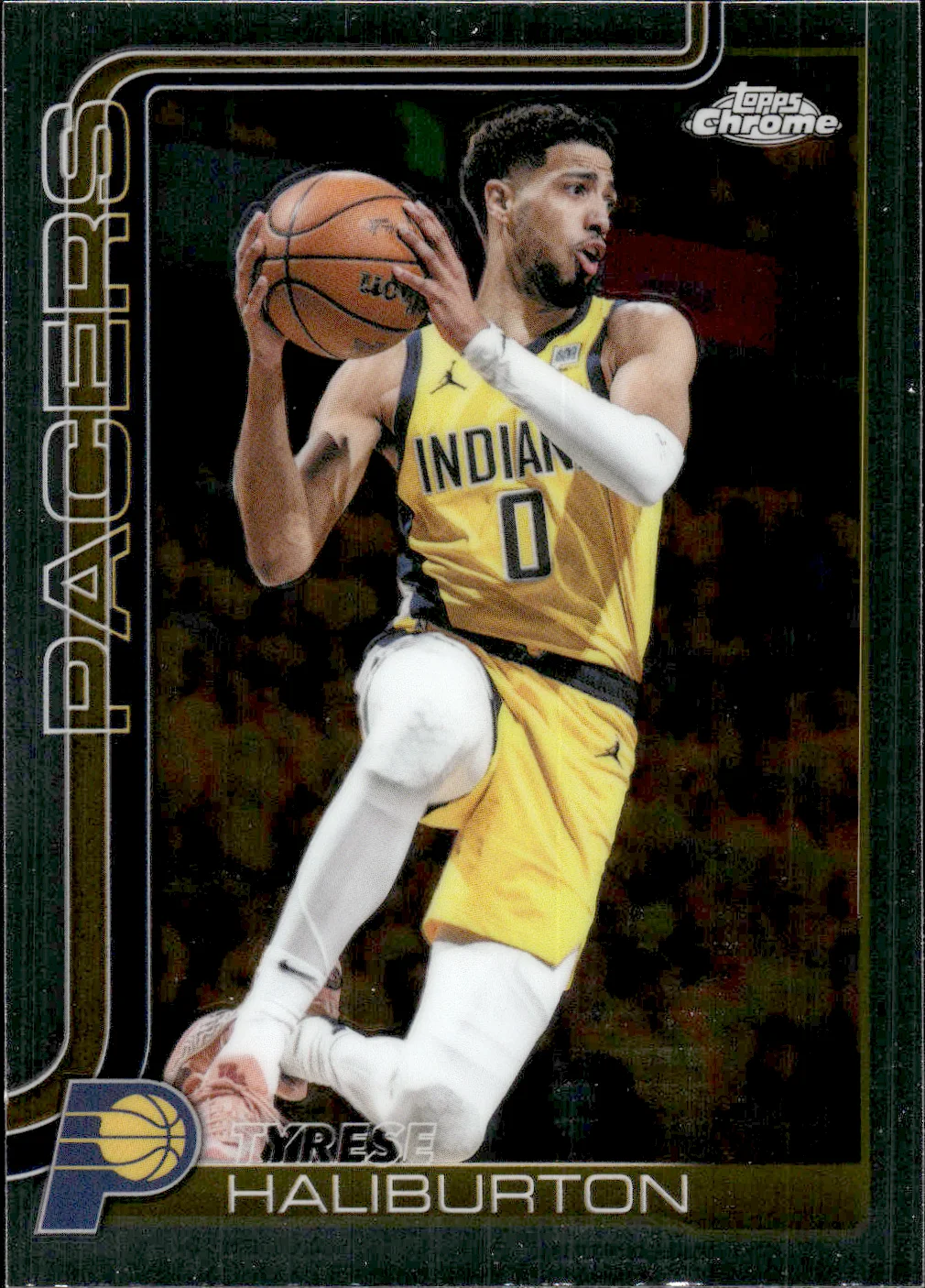 Tyrese Haliburton #18 2025 Topps Chrome Update Basketball basketball card - Front