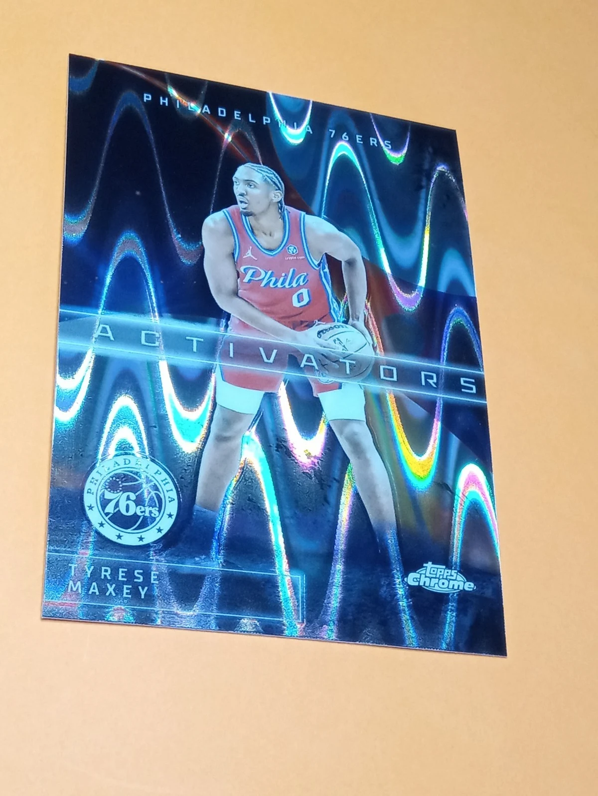 Tyrese Maxey 2025 Topps Chrome Basketball card
