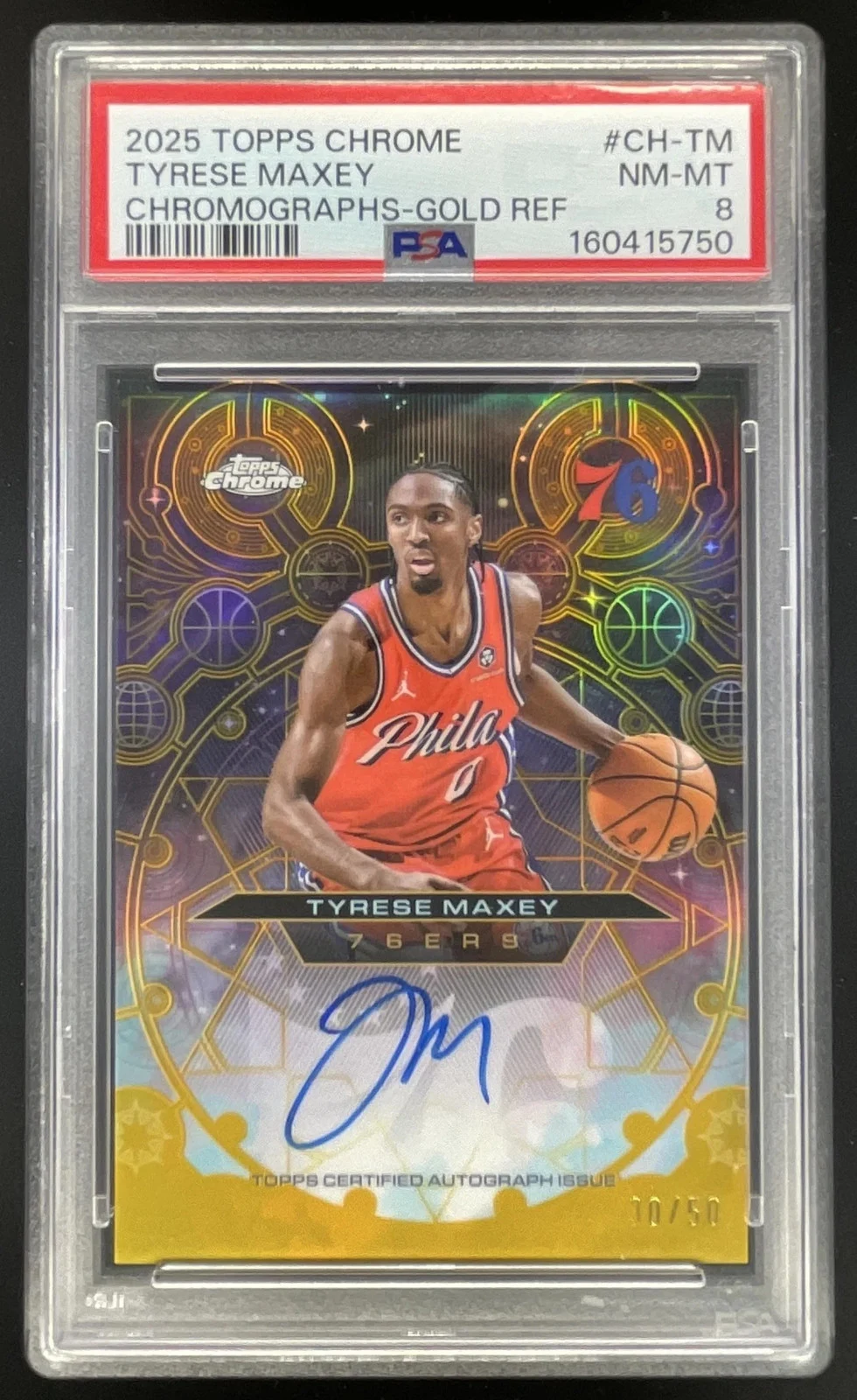 Tyrese Maxey 2025 Topps Chrome Basketball card