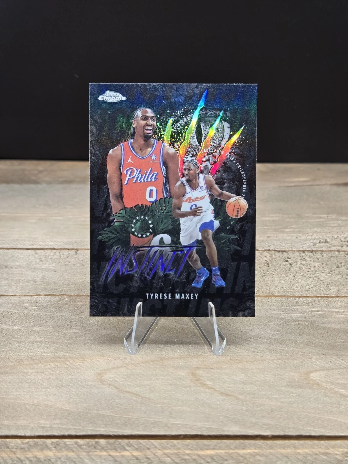 Tyrese Maxey 2025 Topps Chrome Basketball card