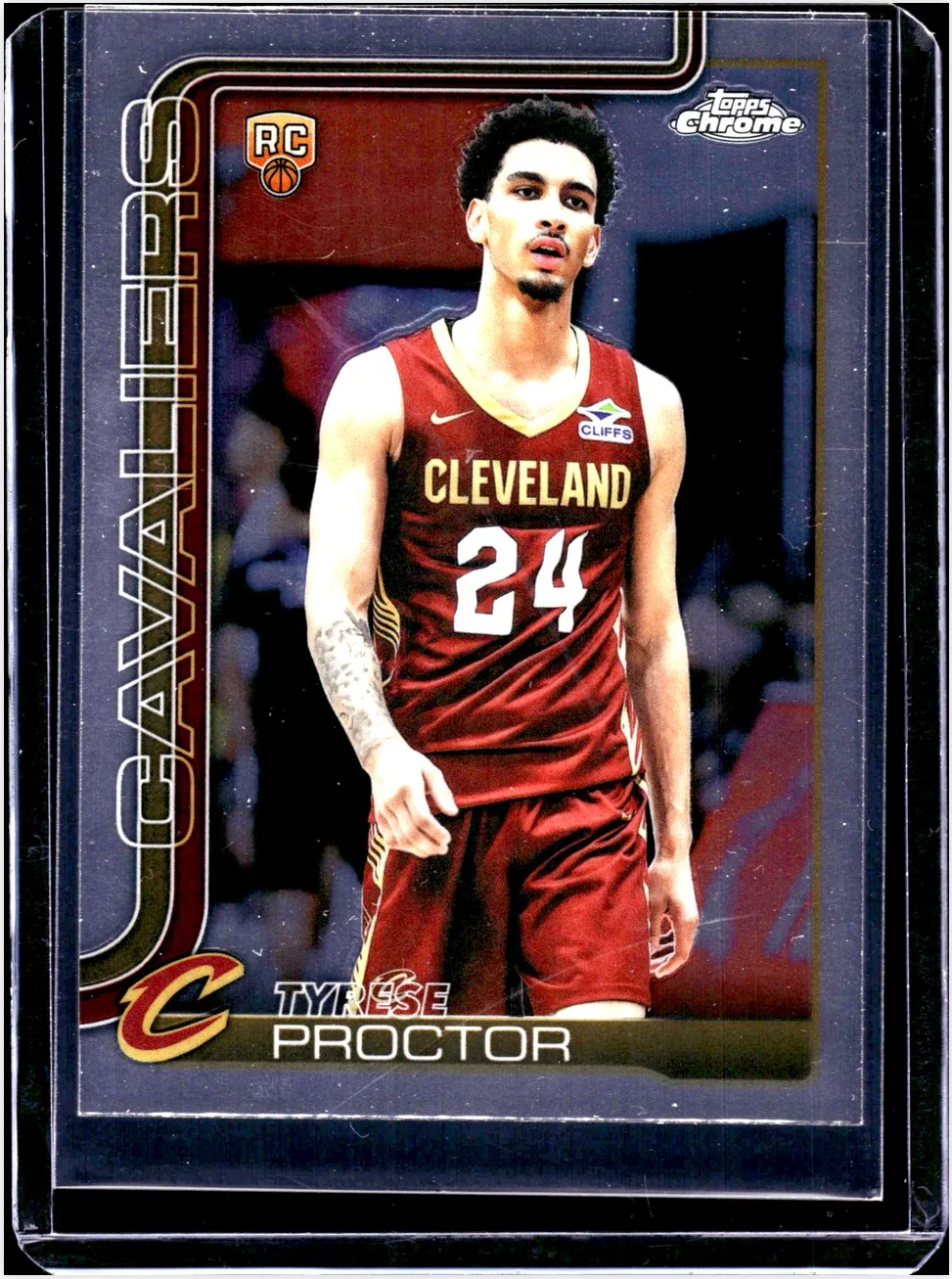 Tyrese Proctor Rookie Card 2025-26 Topps Chrome #300 basketball rookie card - Front