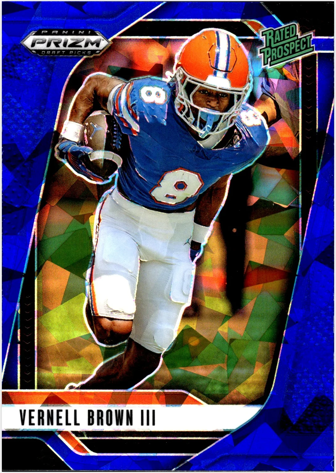 Vernell Brown III Rookie Card 2025 Panini Prizm Draft Picks #154 Prizms Blue Ice football rookie card - Front