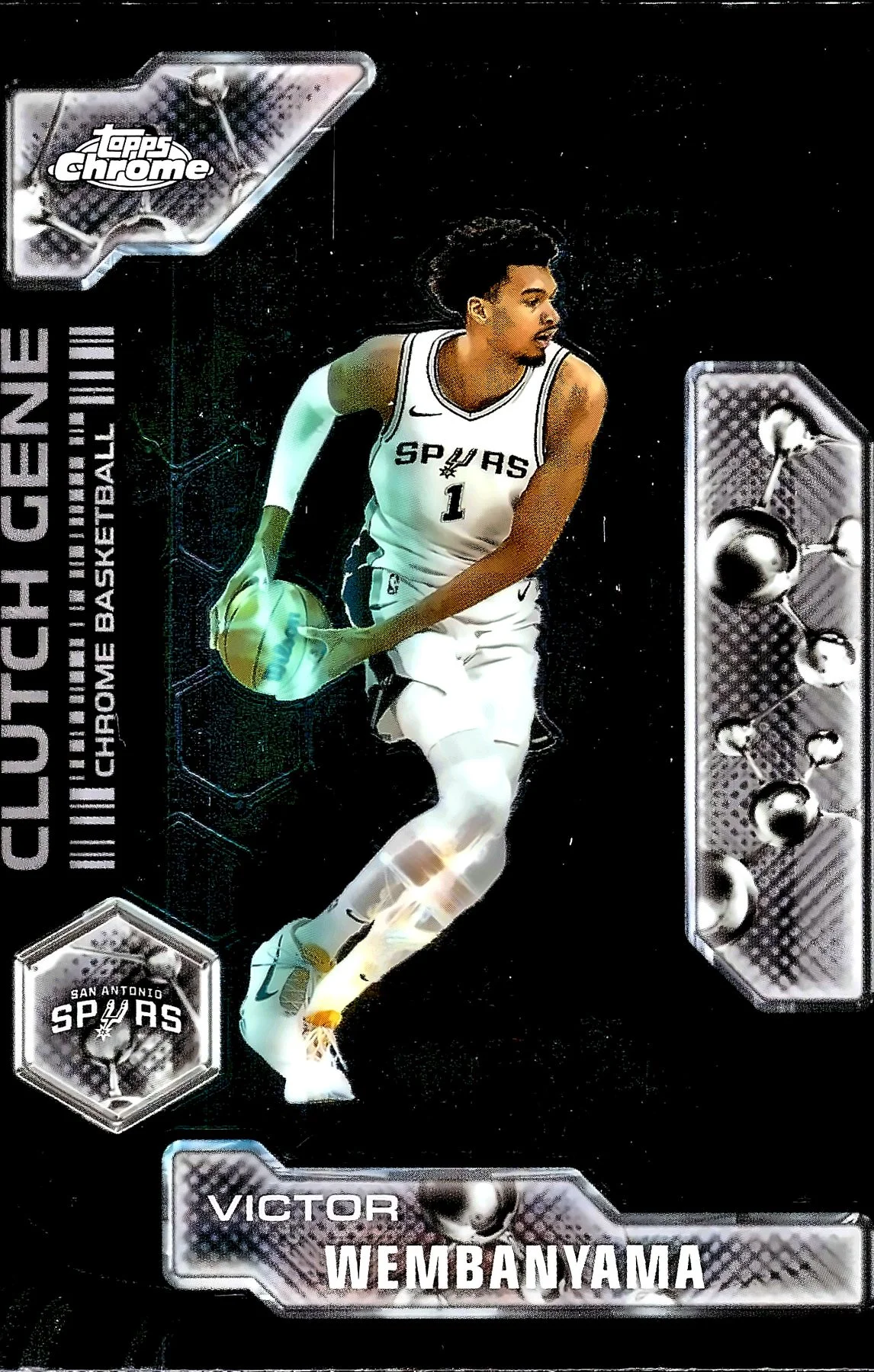 Victor Wembanyama 2025-26 Topps Chrome #CG-17 Clutch Gene basketball card - Front