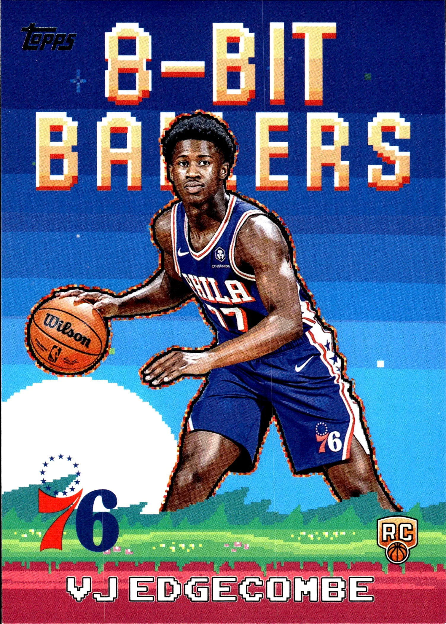 VJ Edgecombe 2025-26 Topps #8B-33 8-Bit Ballers basketball card - Front