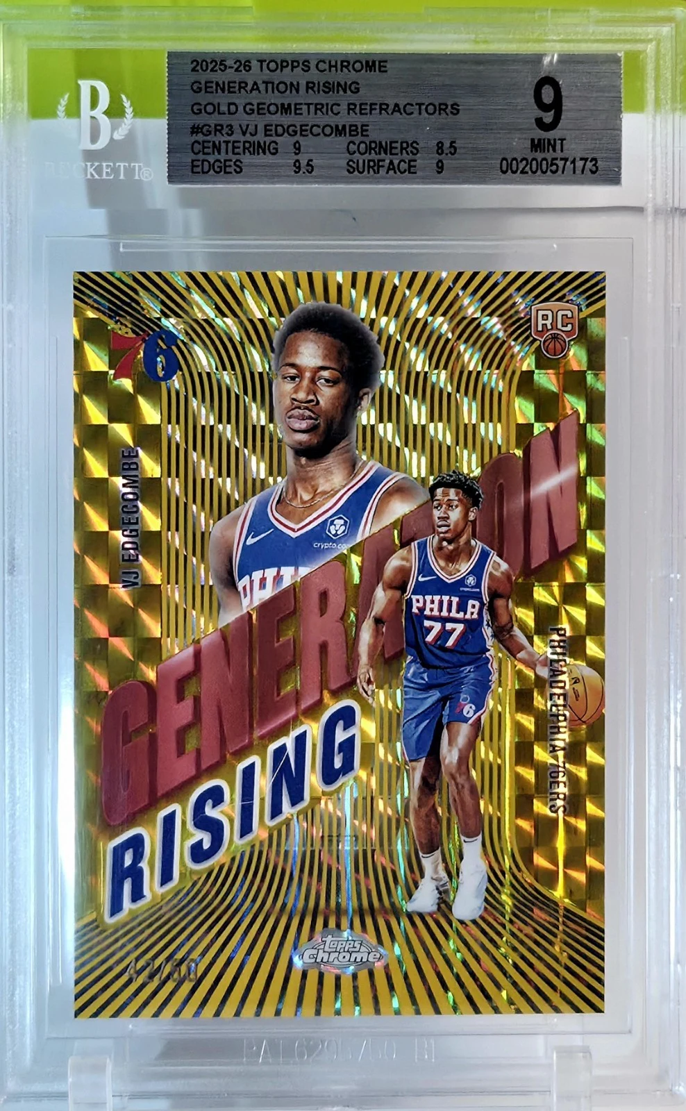 VJ Edgecombe 2025-26 Topps Chrome card