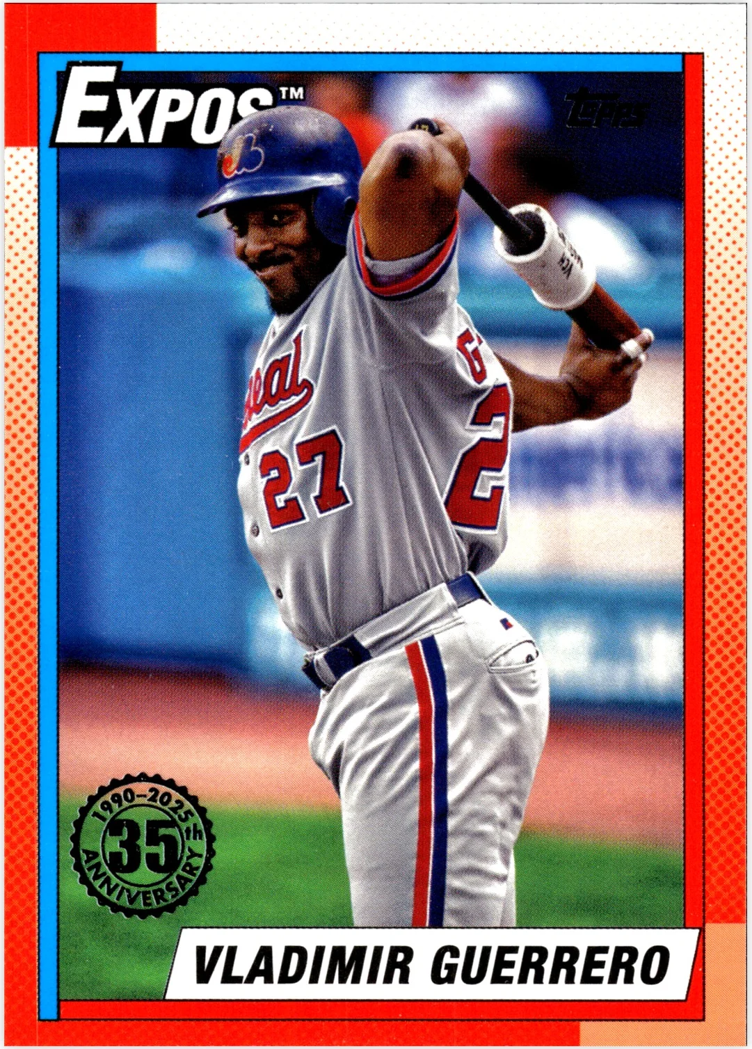 Vladimir Guerrero 2025 Topps #T90-48 1990 Topps Baseball 35th Anniversary (Series One) baseball card - Front