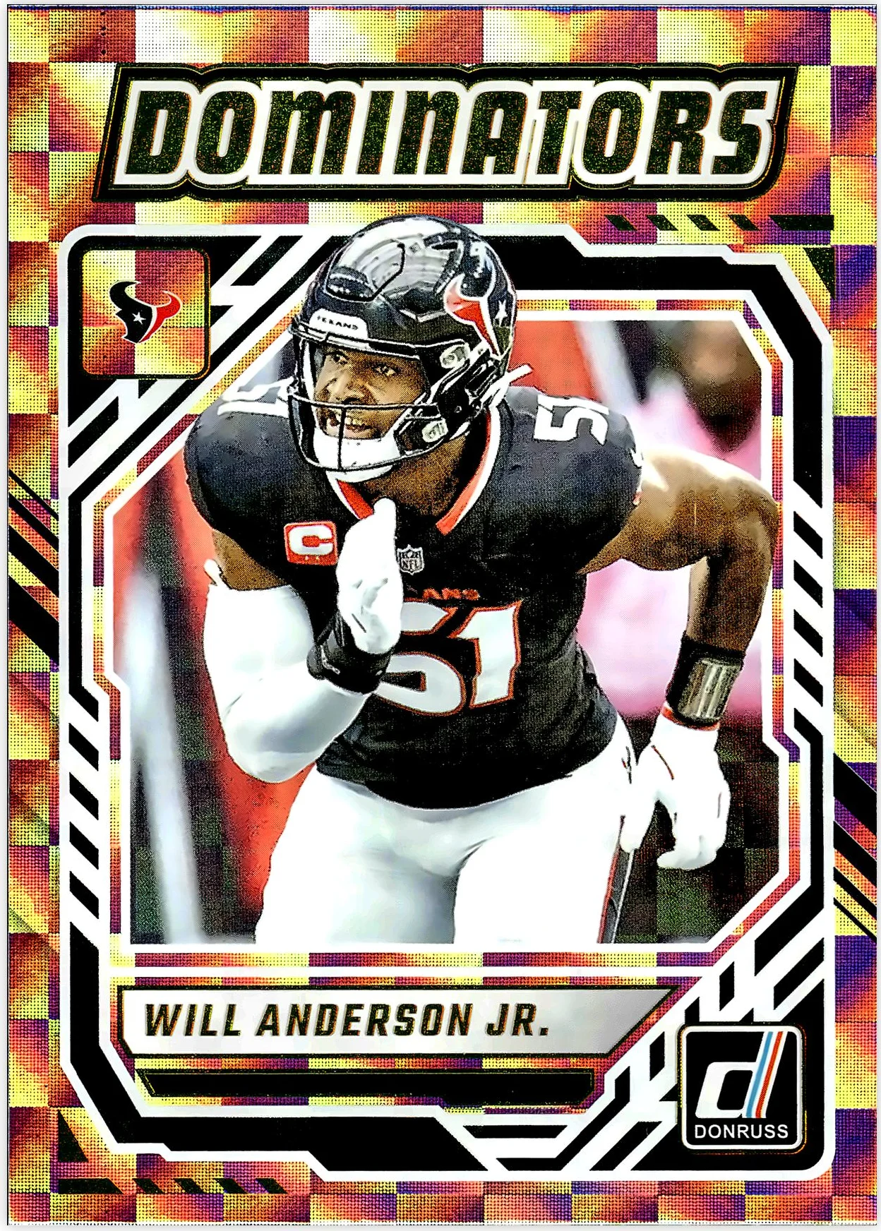 Will Anderson Jr. 2025 Donruss #DOM-WAN Dominators football card - Front