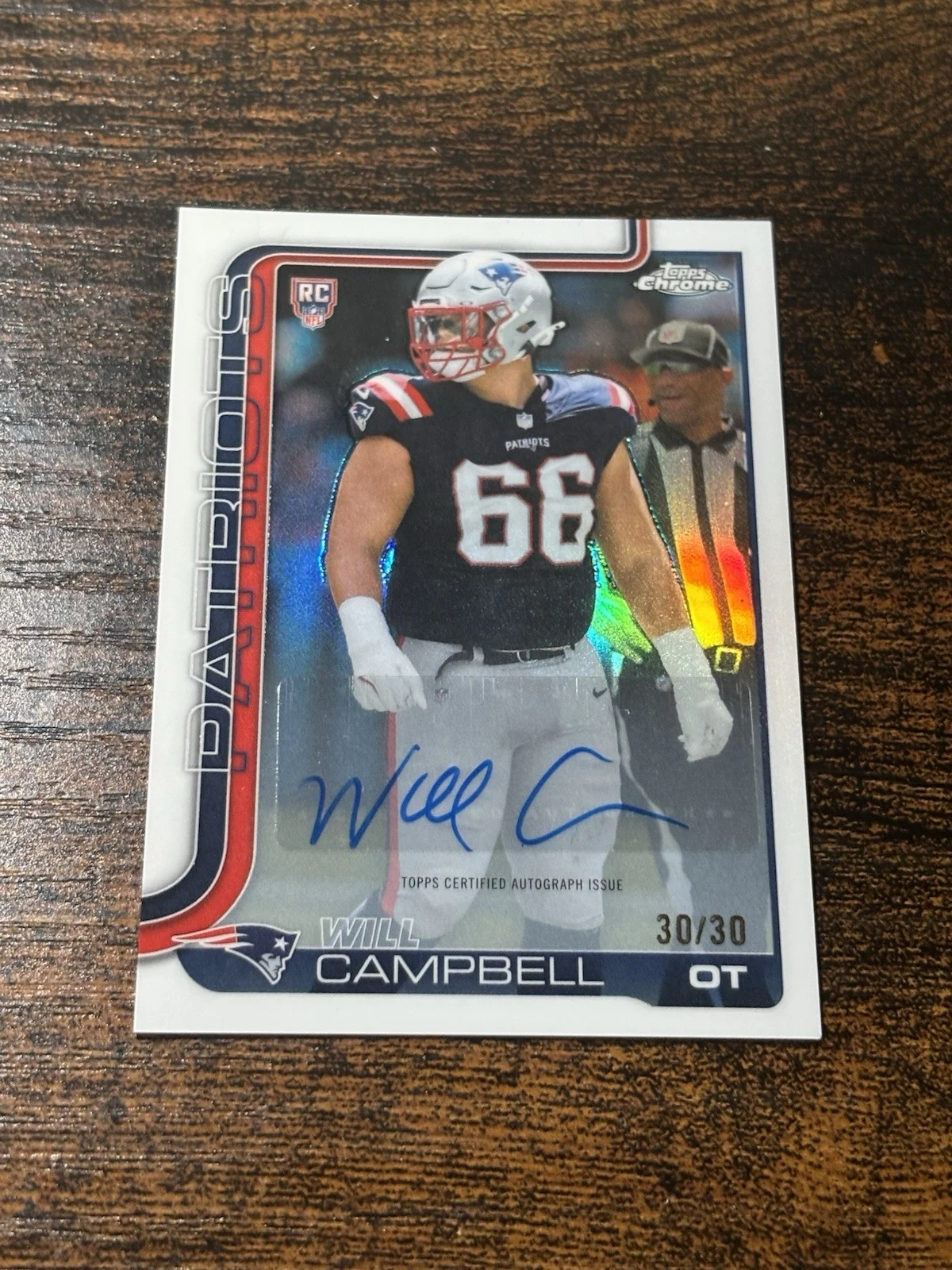 Will Campbell 2025 Topps Chrome Football card