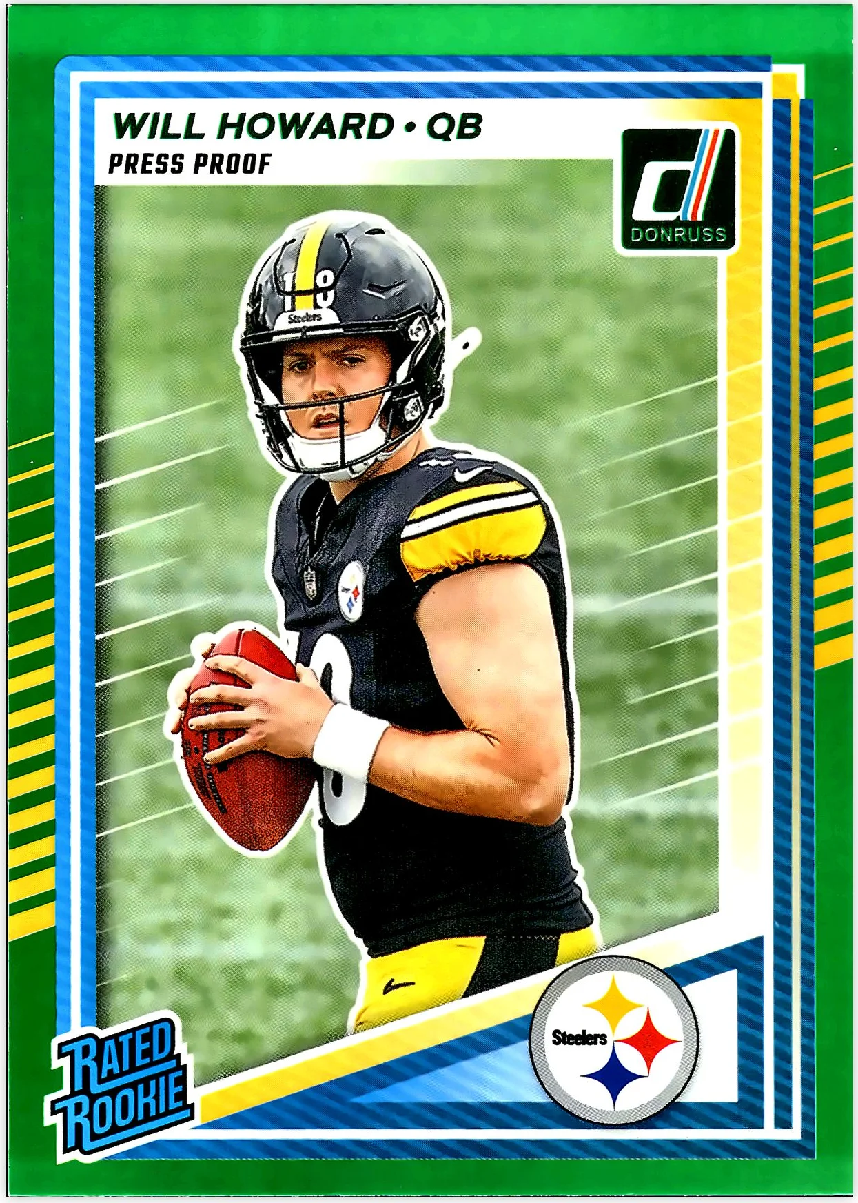 Will Howard 2025 Donruss #309 Press Proofs Green football rookie card - Front