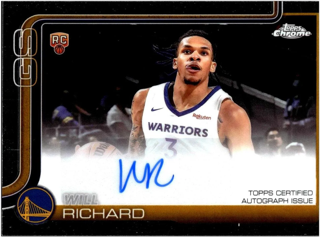 Will Riley 2025-26 Topps Chrome #TCAR-WR Chrome Rookie Autographs basketball card - Front