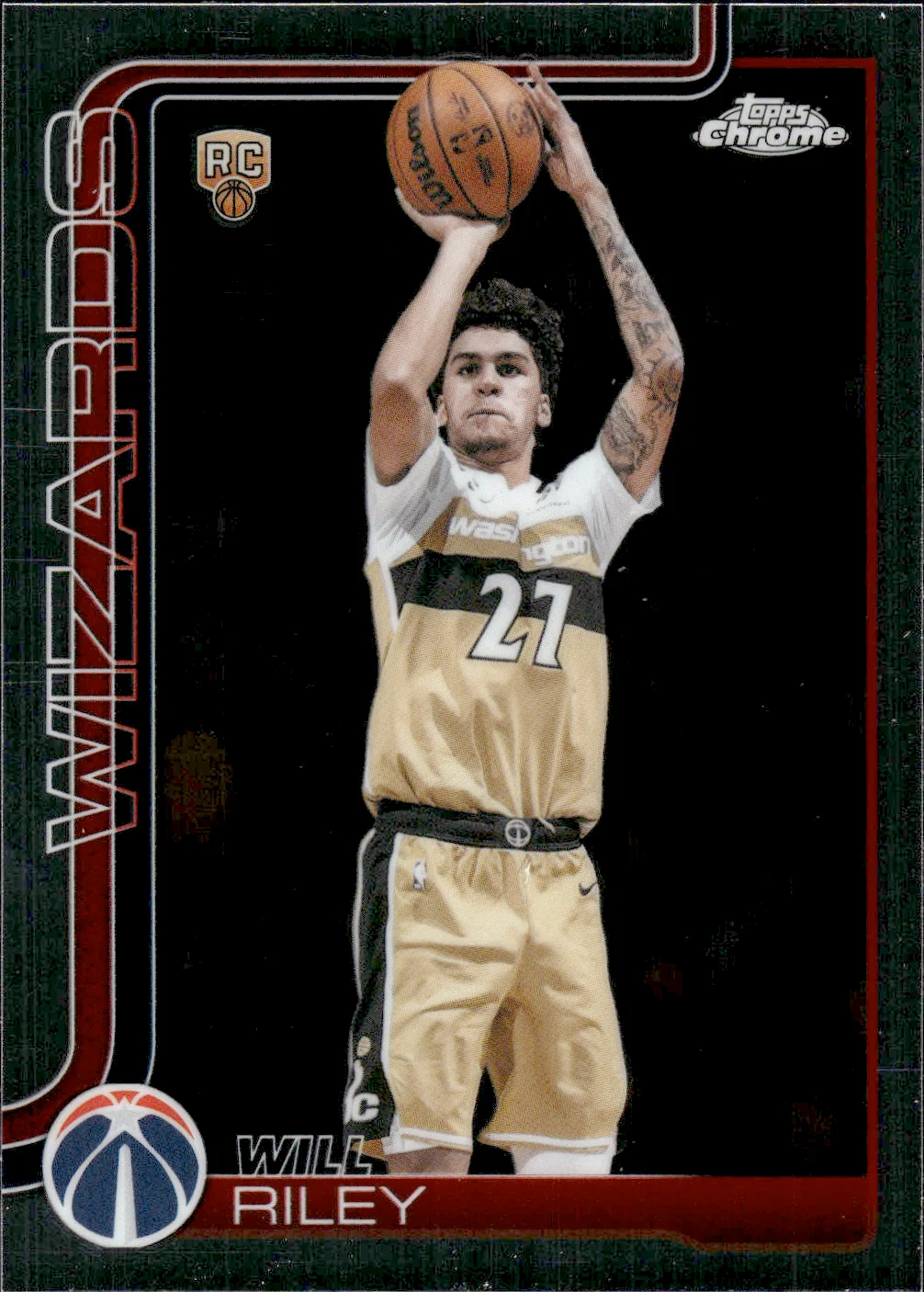 Will Riley #171 Rookie Card 2025 Topps Chrome Update Basketball basketball rookie card - Front