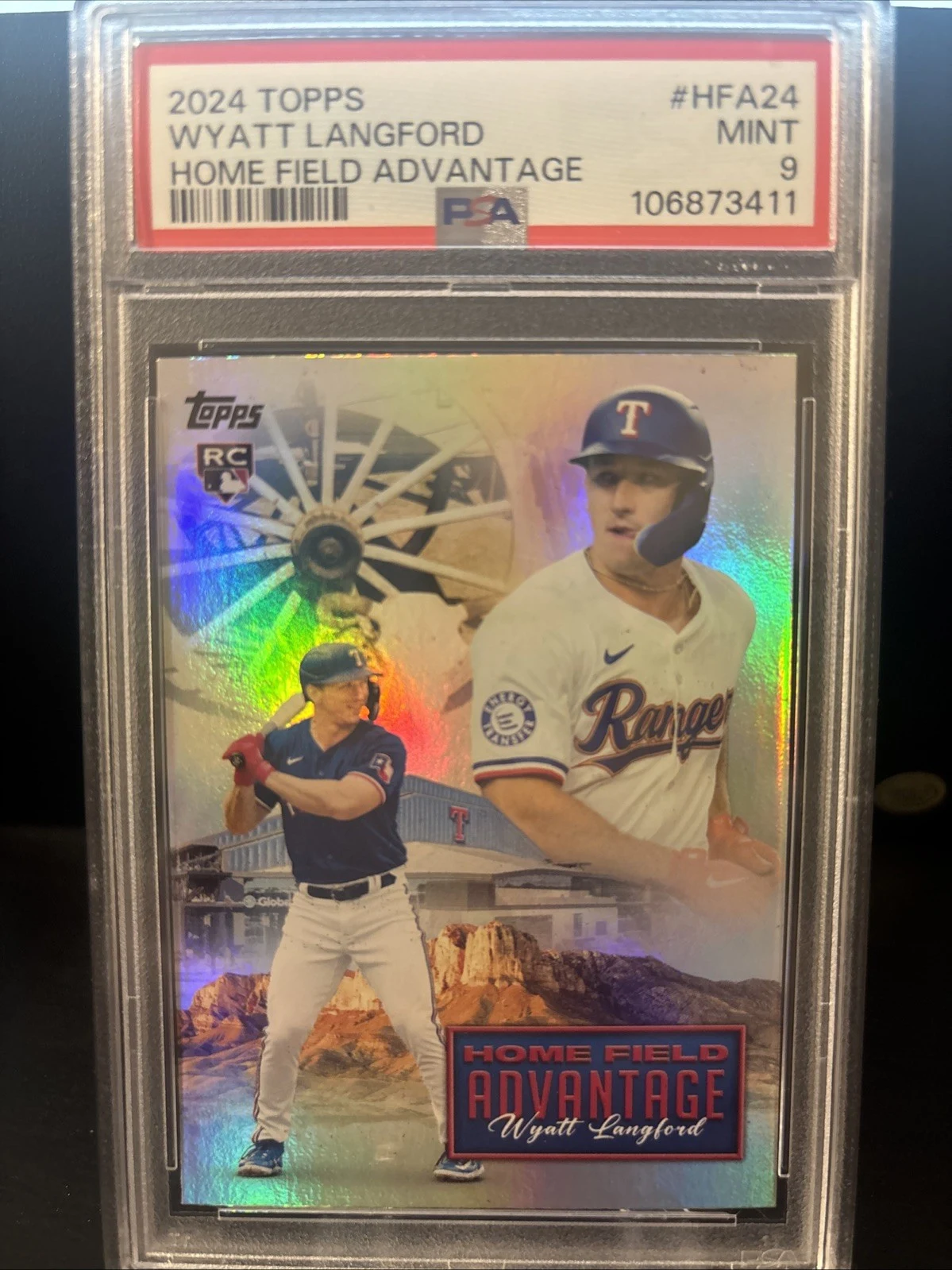 Wyatt Langford #HFA-24 2024 Topps Update Series Baseball Home Field Advantage front