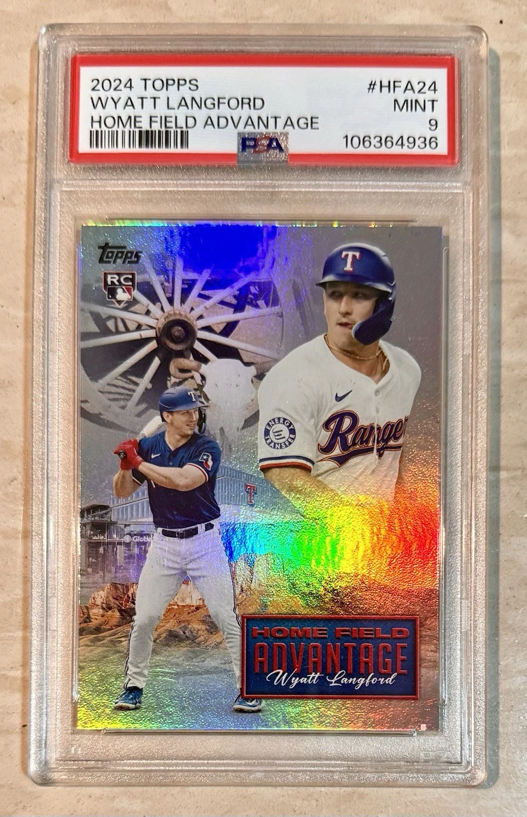 Wyatt Langford #HFA-24 2024 Topps Update Series Baseball Home Field Advantage front