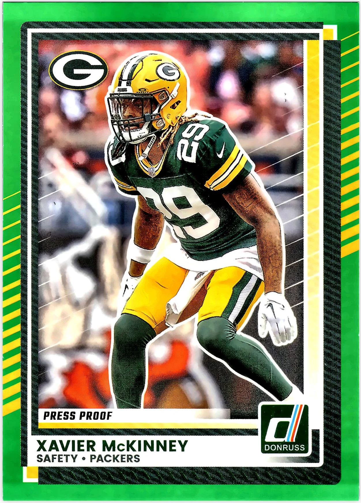 Xavier McKinney 2025 Donruss #189 Press Proofs Green football card - Front