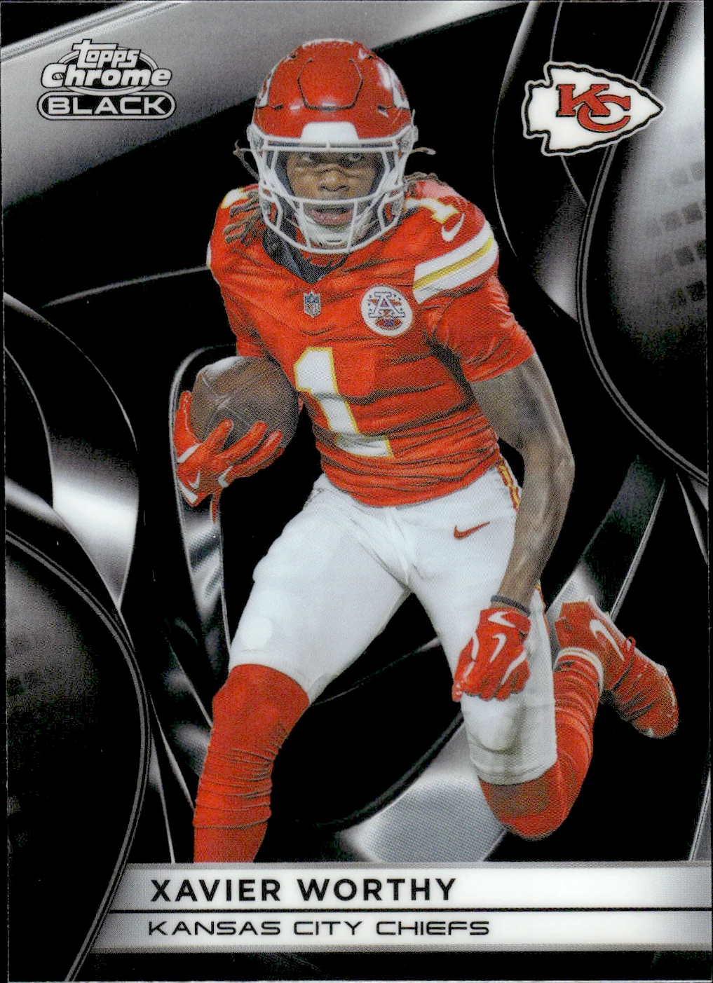 Xavier Worthy #53 2025 Topps Chrome Black Football football card - Front