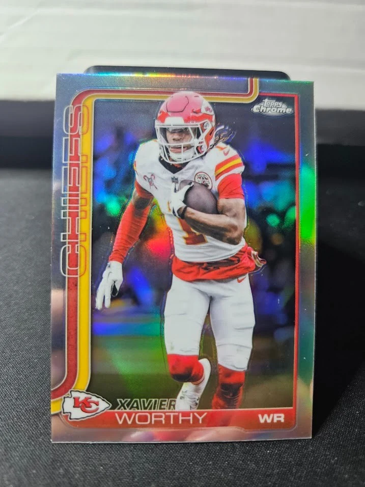 Xavier Worthy 2025 Topps Chrome Football card