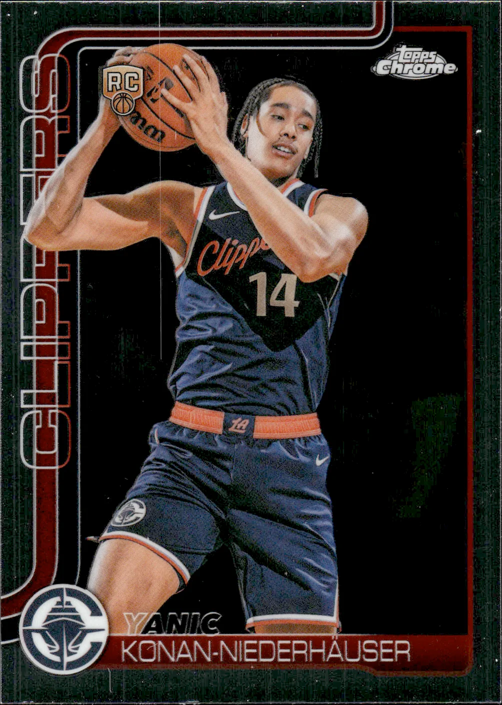 Yanic Konan-Niederhauser #180 Rookie Card 2025 Topps Chrome Update Basketball basketball rookie card - Front