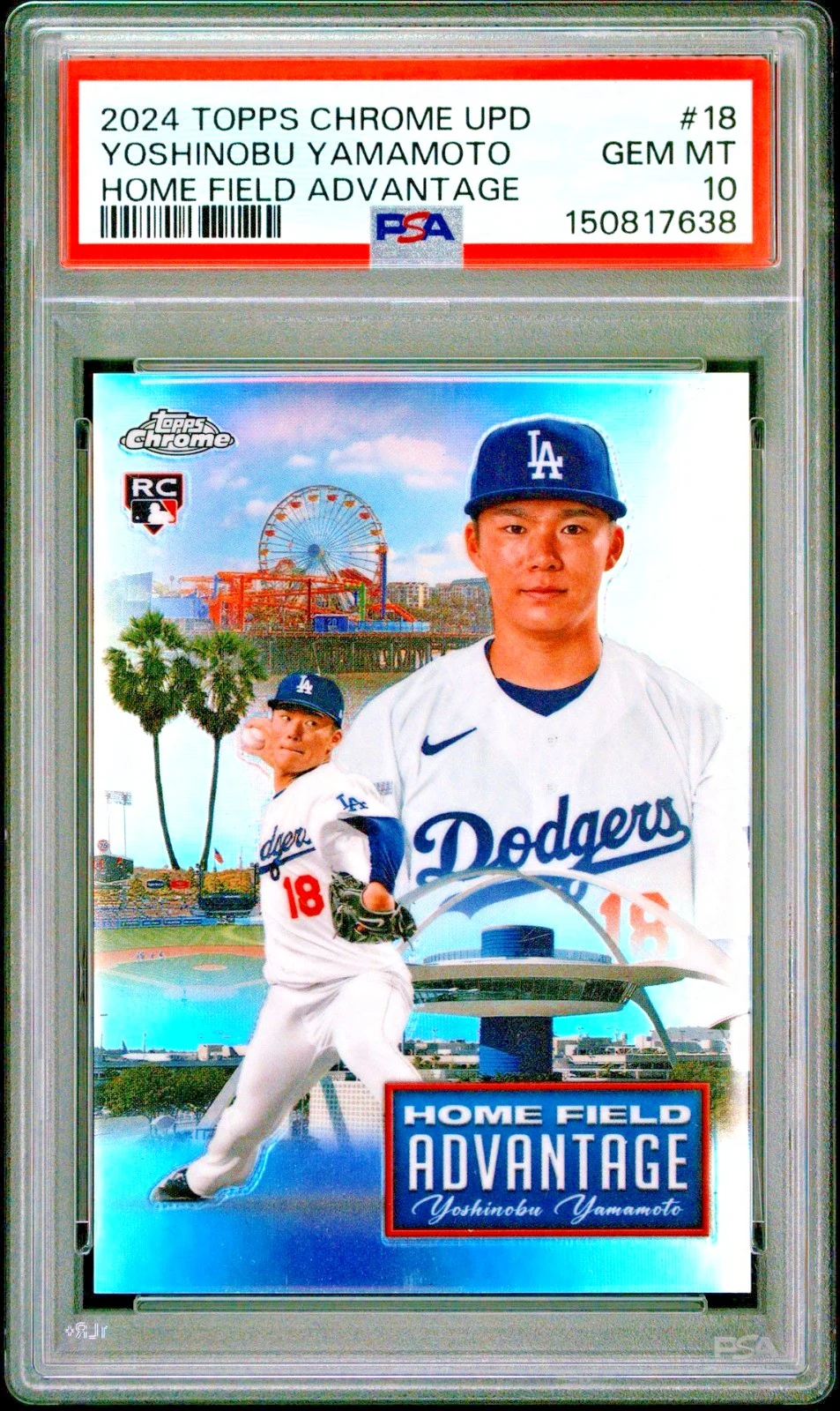 Yoshinobu Yamamoto #HFAC-18 2024 Topps Chrome Update Baseball Home Field Advantage front