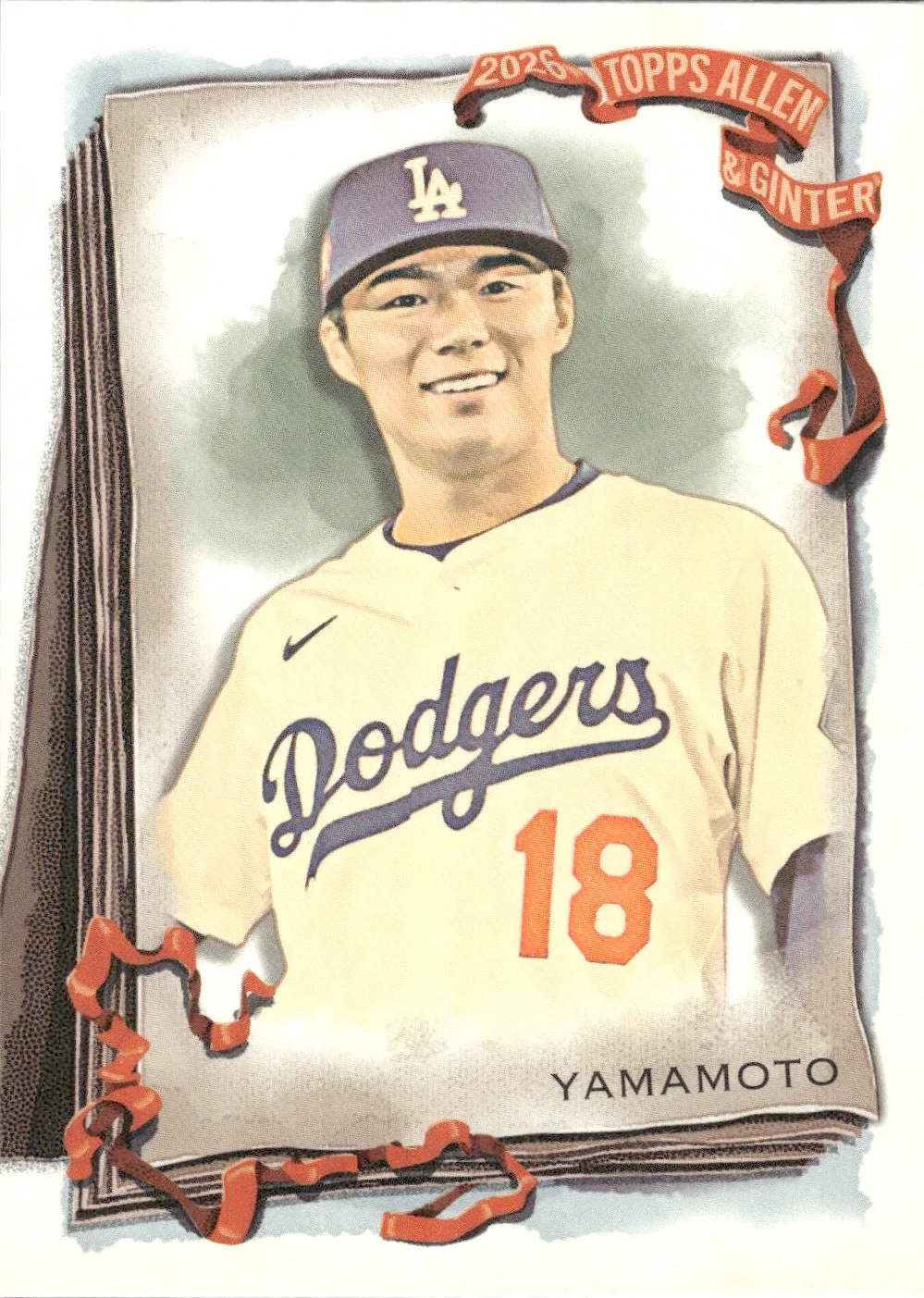 Yoshinobu Yamamoto #50 2026 Topps Allen & Ginter The World's Champions trading card - Front