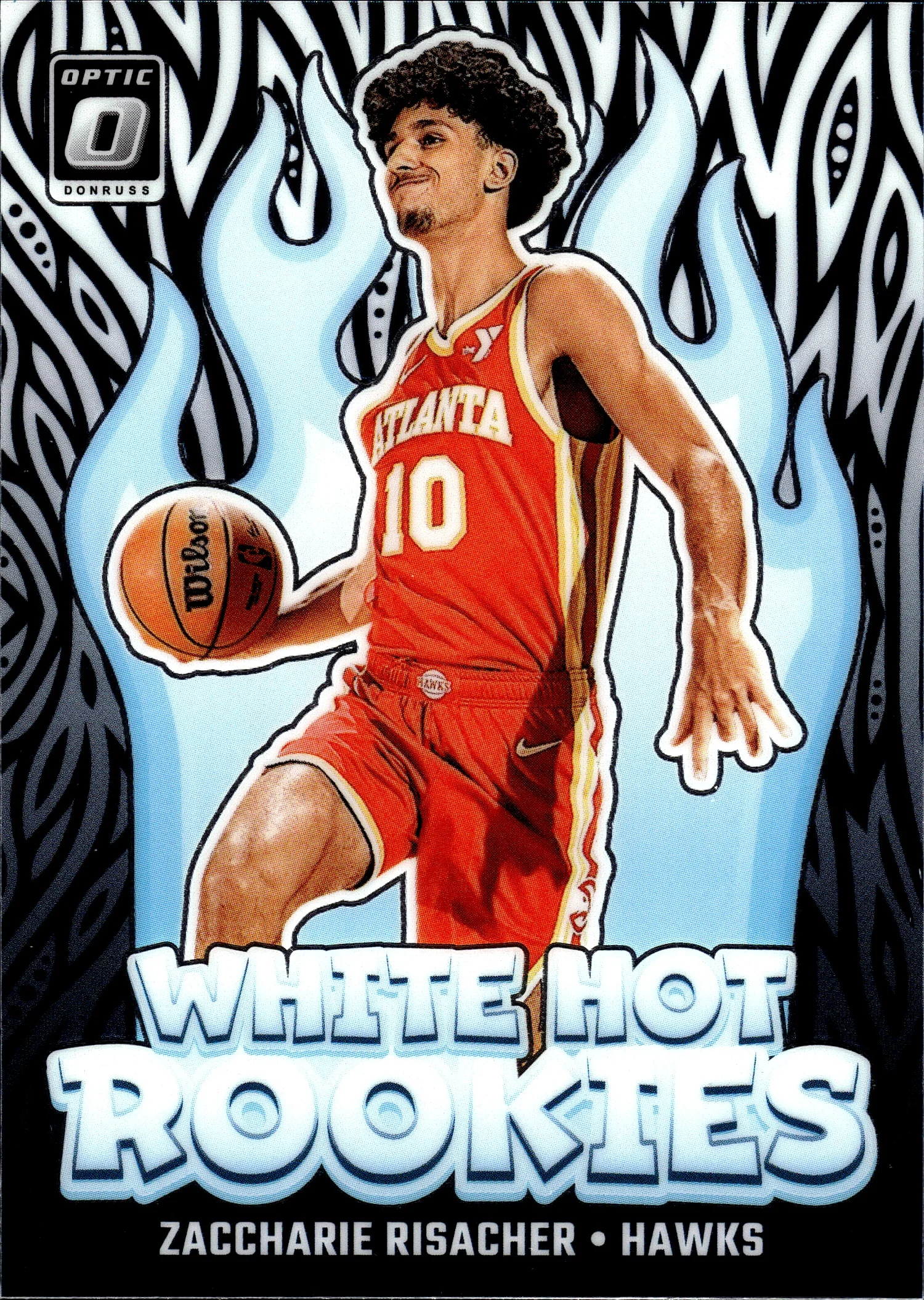 Zaccharie Risacher 2024-25 Donruss Optic #4 White Hot Rookies basketball card - Front