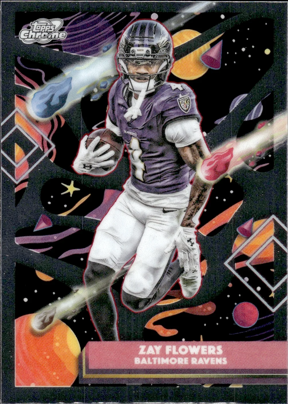 Zay Flowers #9 2025 Topps Cosmic Chrome Football football card - Front